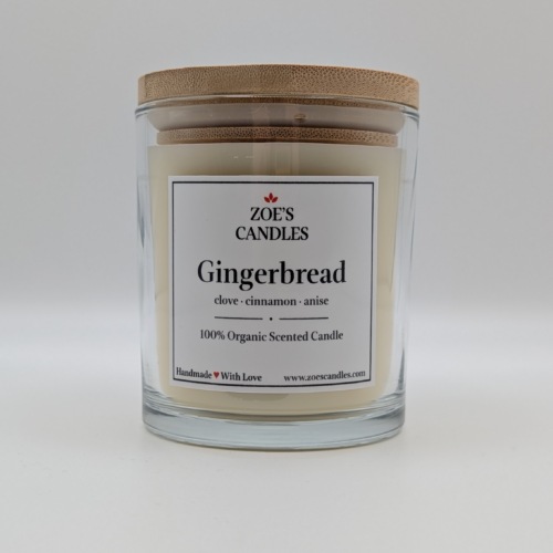 Gingerbread candle in a clear jar