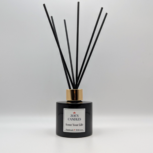 Reed Diffuser in a black jar with long black reeds