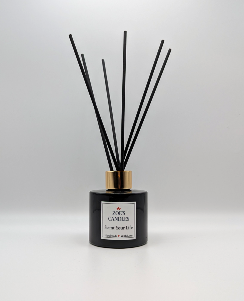 Reed Diffuser in a black jar with long black reeds